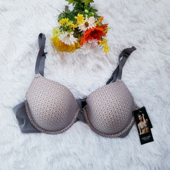 Simply Vera Vera Wang Other - Simply Vera Wang Full Coverage Gray Bra Sz 34D NWT